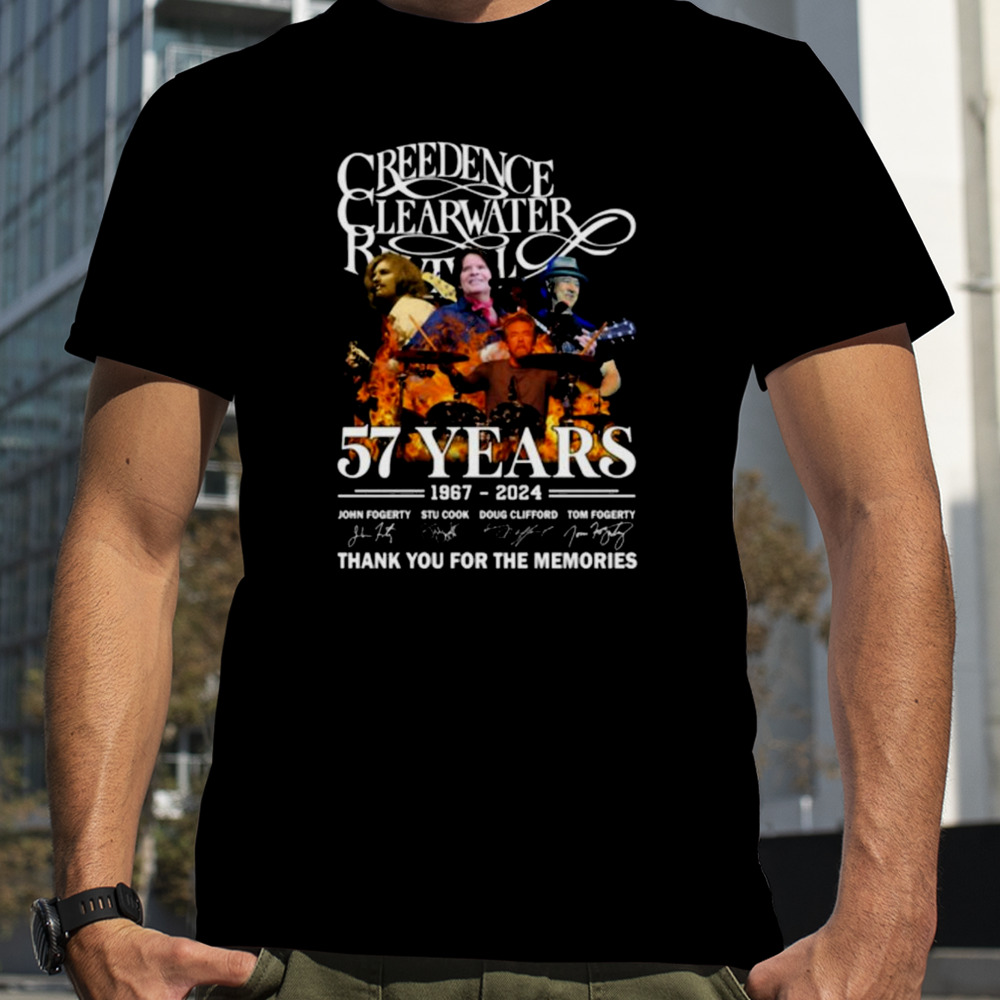 Creedence Clearwater Revival 57 Years 1967 – 2024 Thank You For The Memories Signatures T-shirt