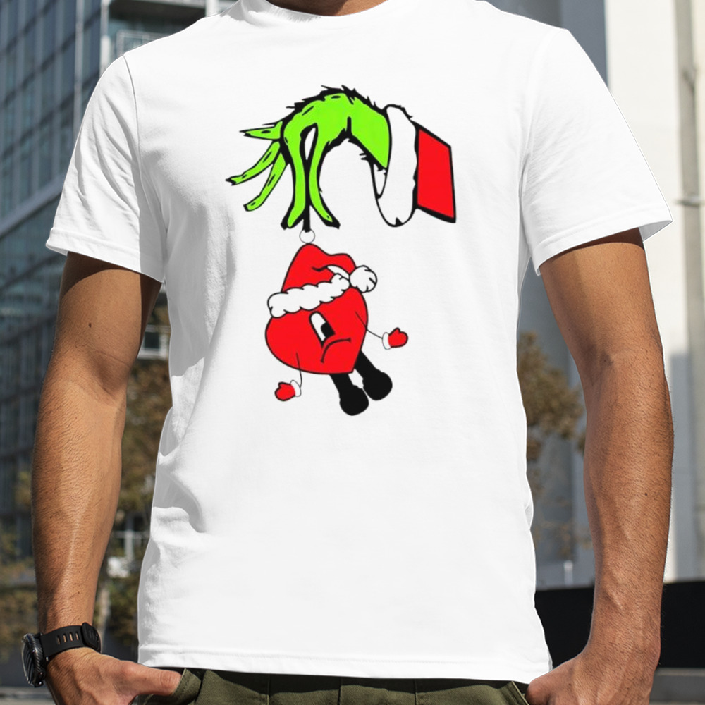 Grinch Hand Holding Bad Bunny xmas shirt