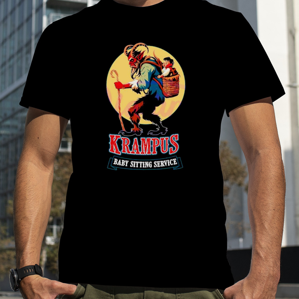 Krampus baby sitting service horror Christmas shirt