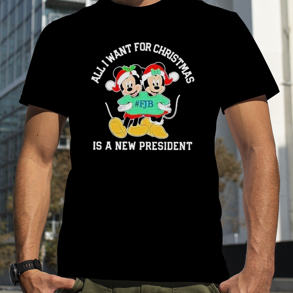 Mickey And Minnie Mouse All I Want For Christmas Is A New President T-shirt