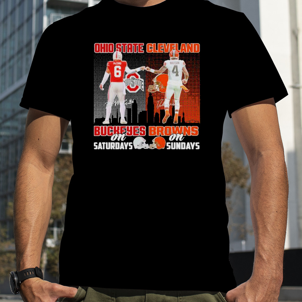 Ohio State Buckeyes on saturdays Cleveland Browns on sundays 2023 shirt