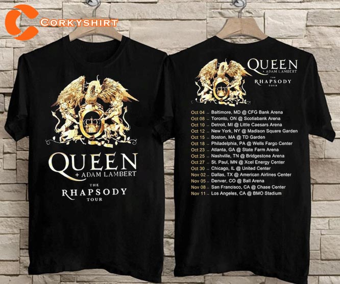 Queen Adam Lambert The Rhapsody Rock Tour 2023 T-Shirt Anniversary Gift