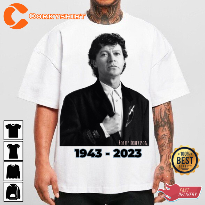 Remembering Robbie Robertson Eternal Music Legacy Memorial T-Shirt