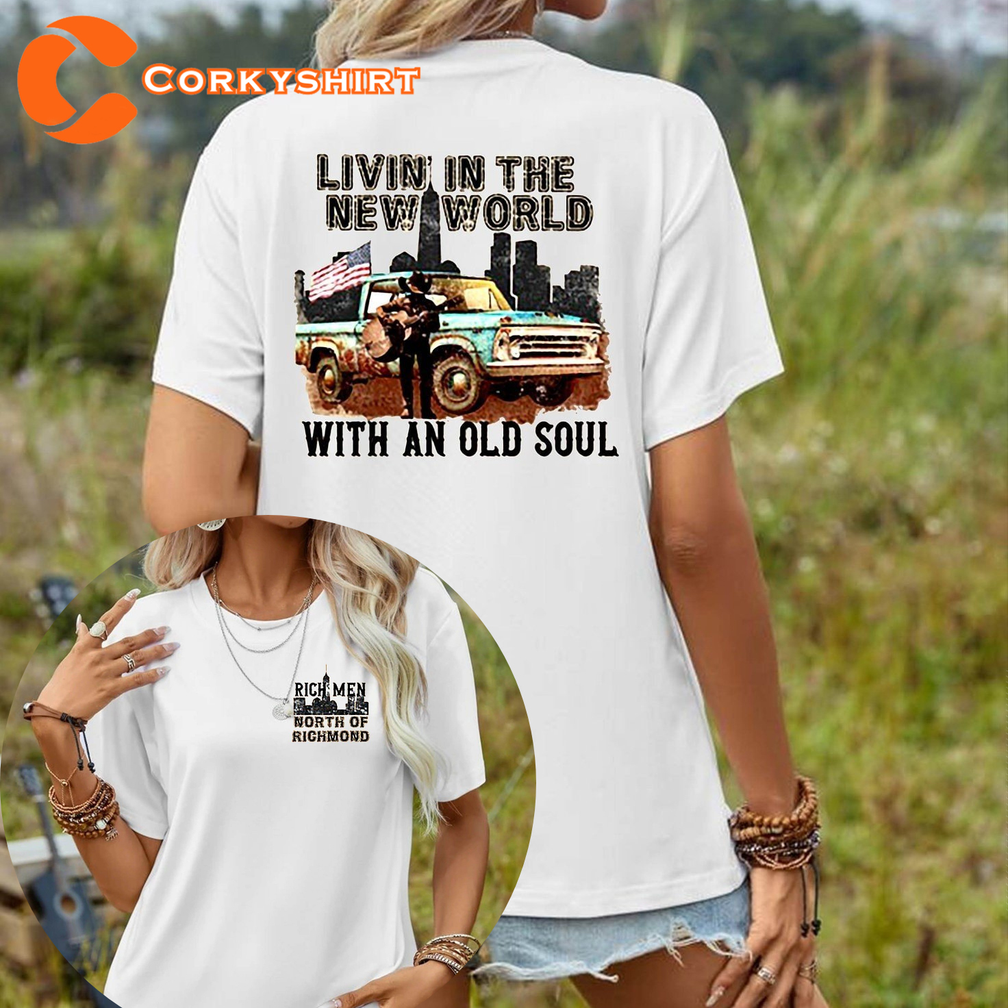 Rich Men Living In The New World With An Old Soul Oliver Anthony Country Music T-Shirt