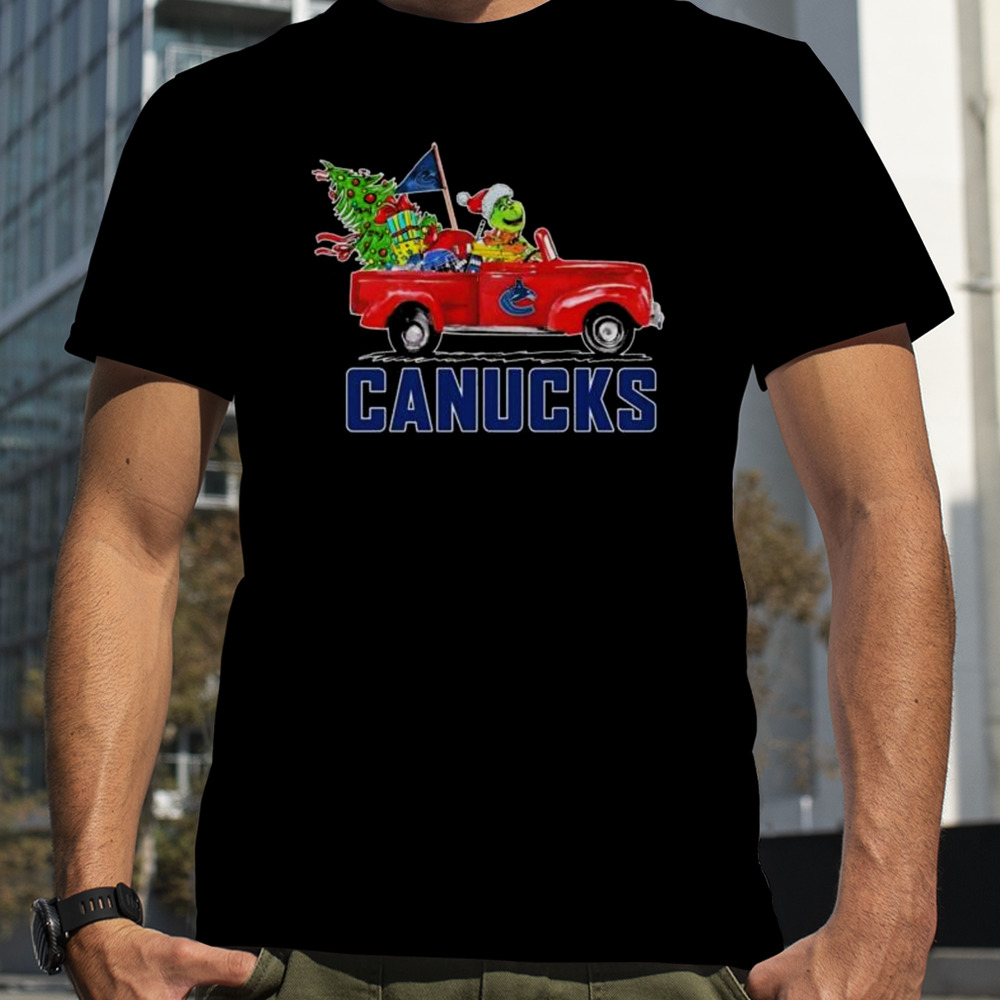 Santa Grinch Driving Car Vancouver Canucks Shirt