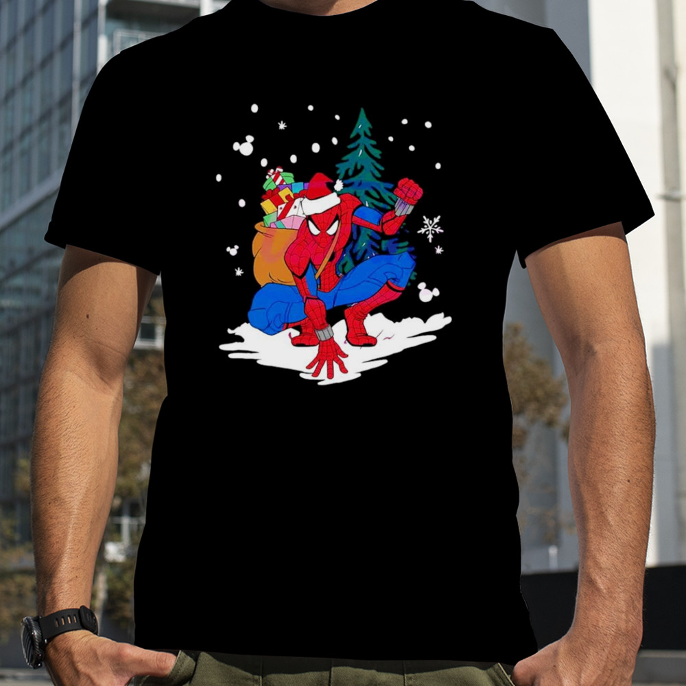 Spiderman Santa Christmas tree snow shirt