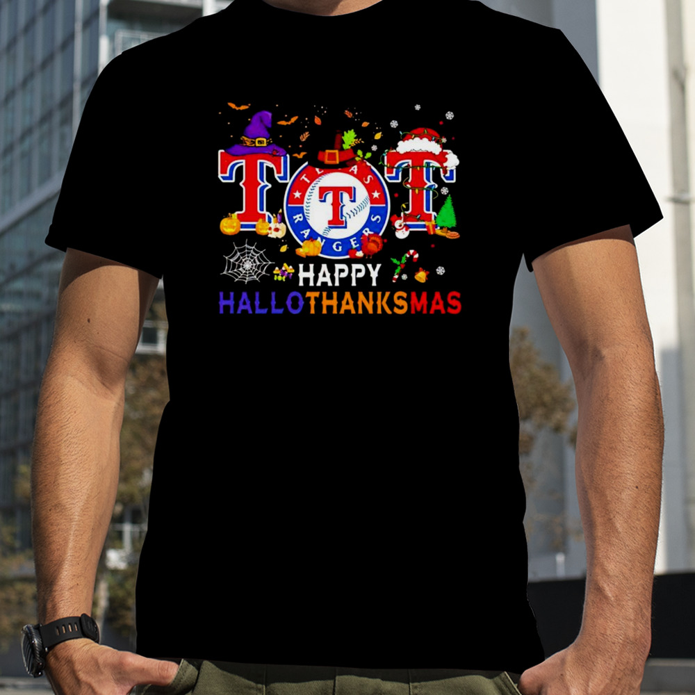 Texas Rangers baseball happy hallothanksmas shirt