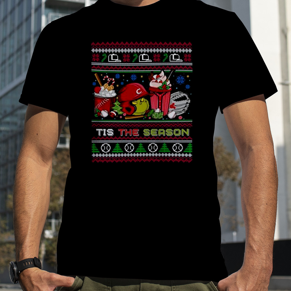 The Grinch Cincinnati Reds Tis The Damn Season Ugly Christmas T-Shirt