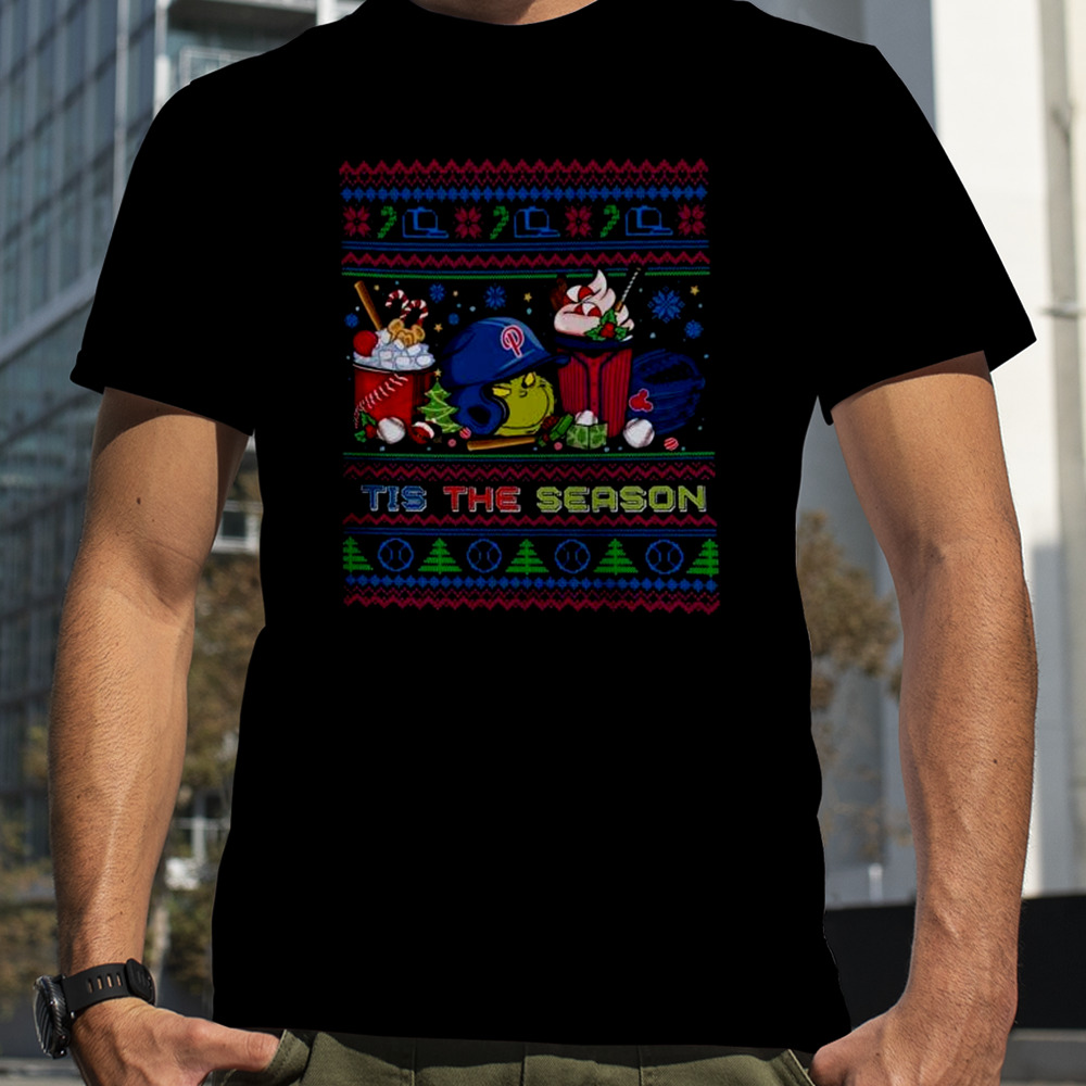 The Grinch Philadelphia Phillies Tis The Damn Season Ugly Christmas T-Shirt