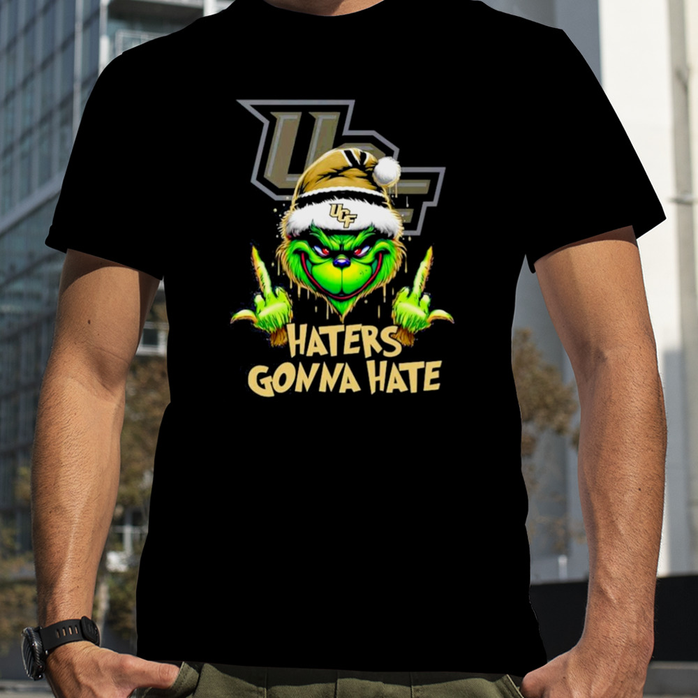 UCF Knights Grinch Santa Middle finger haters gonna hate shirt