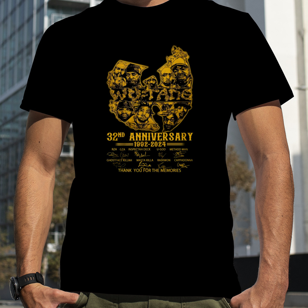 Wu-Tang Clan 32nd Anniversary 1992 – 2024 Thank You For The Memories Signatures T-Shirt