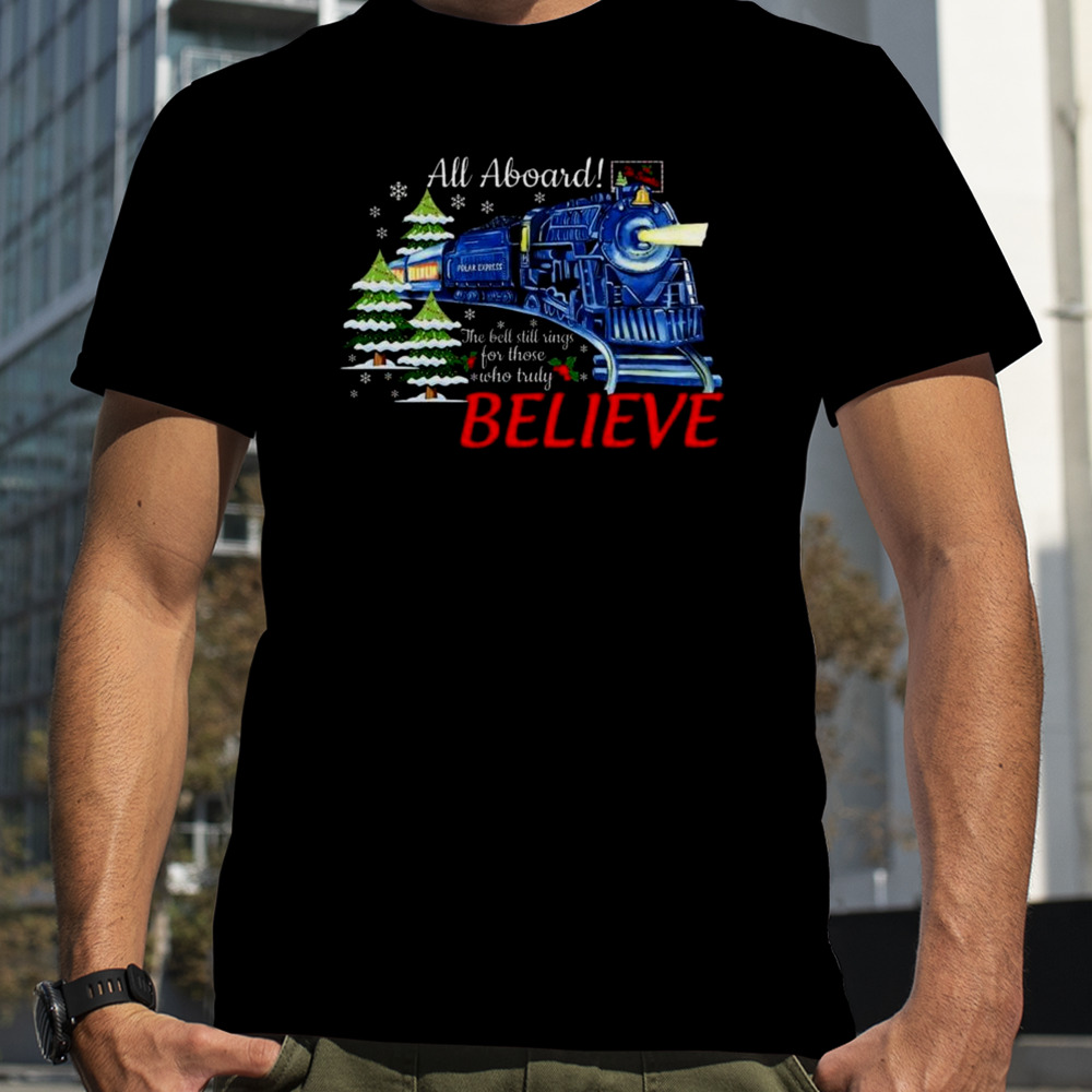 All Abroad Believe Christmas Train T-shirt