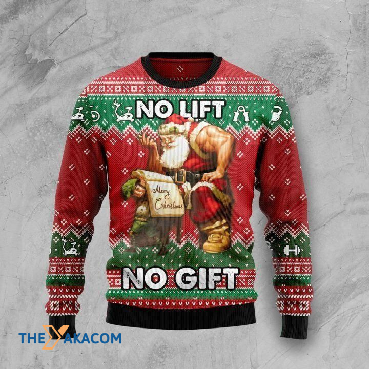 Big Santa Claus Bullying Goblin No Life No Gift Gift For Christmas Ugly Christmas Sweater