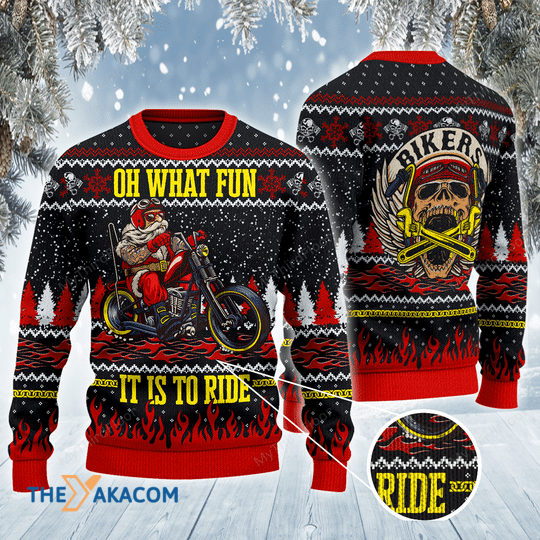 Biker Lovers Gift Oh What Fun It Is To Ride Awesome Gift For Christmas Ugly Christmas Sweater