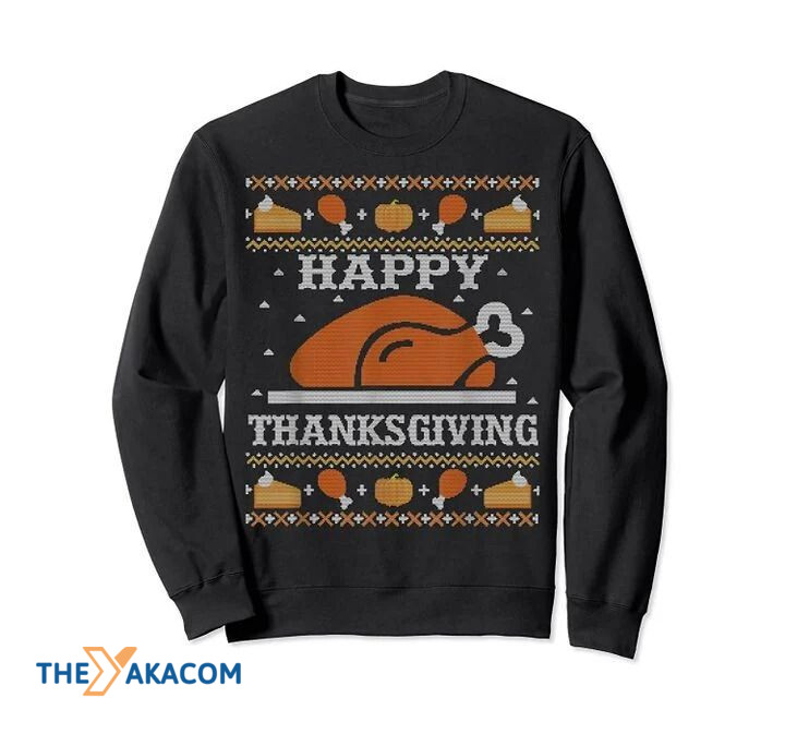 Black Turkey Happy Thankgiving Gift For Christmas Ugly Christmas Sweater