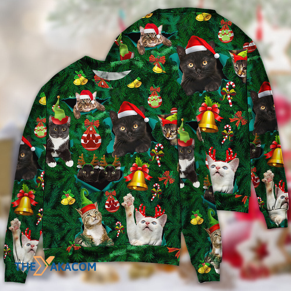 Christmas Cats Meowy Mas Christmas Gift For Lover Ugly Christmas Sweater