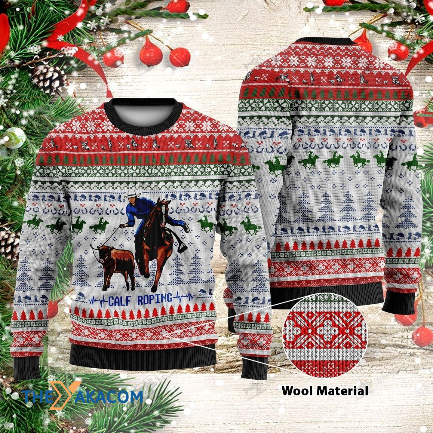 Christmas Day's Horseman Leading Oxen Gift For Christmas Ugly Christmas Sweater