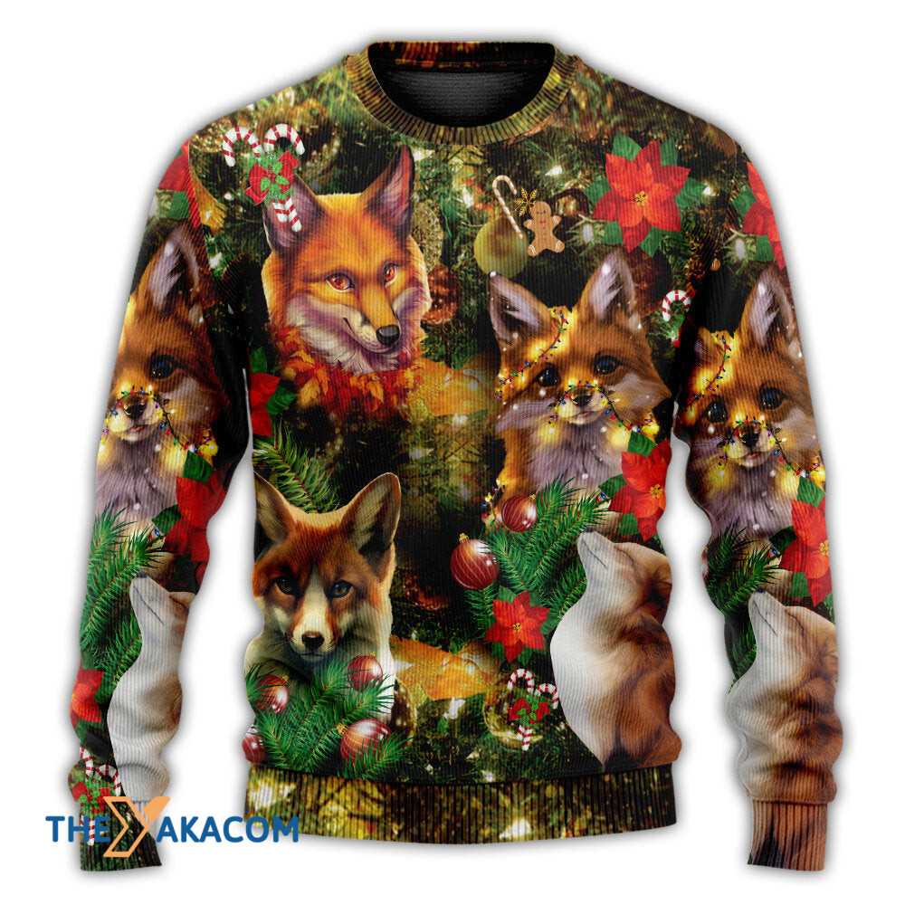 Christmas Foxmas Amazing Merry Gift For Lover Ugly Christmas Sweater