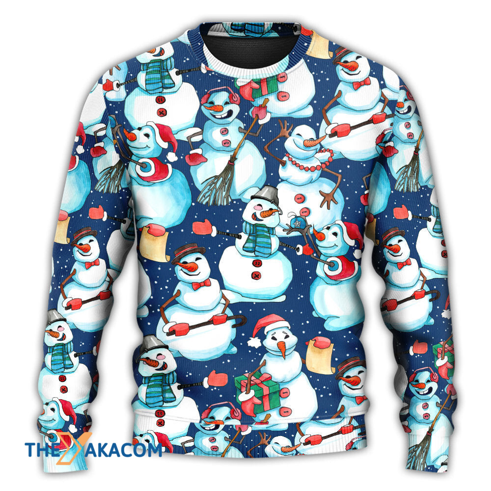 Christmas Happy Snowman Xmas Gift For Lover Ugly Christmas Sweater