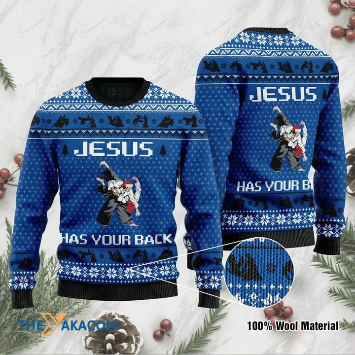 Christmas Jesus Has Your Back Gift For Christmas Ugly Christmas Sweater