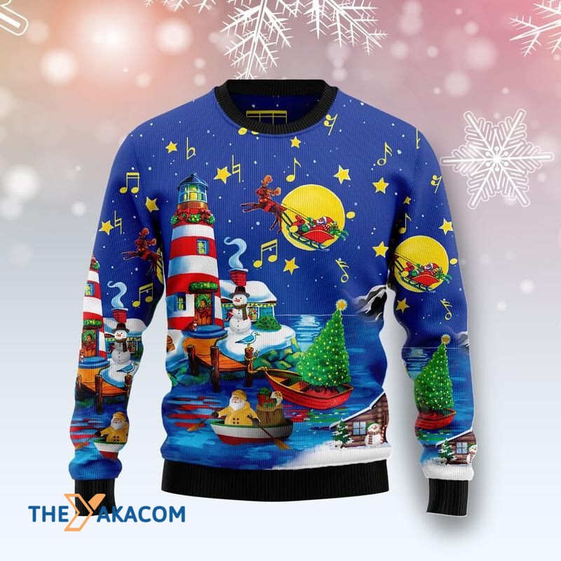 Christmas Lighthouse So Colorful Awesome Gift For Christmas Ugly Christmas Sweater