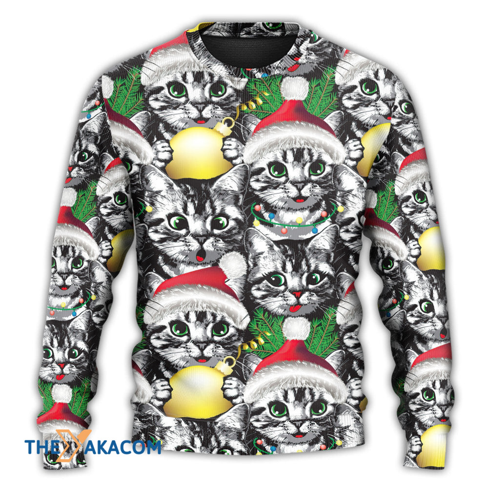 Christmas Meowy Xmas Cat Lover Gift For Lover Ugly Christmas Sweater