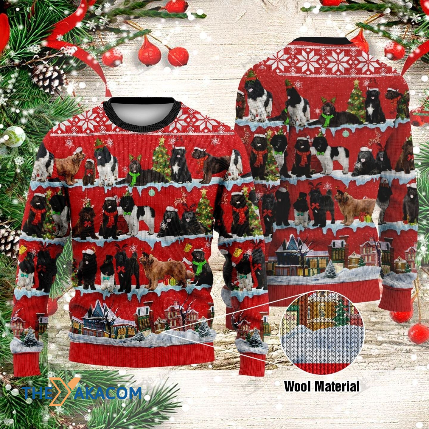 Christmas Night's Newfoundland Dogs Gift For Christmas Ugly Christmas Sweater