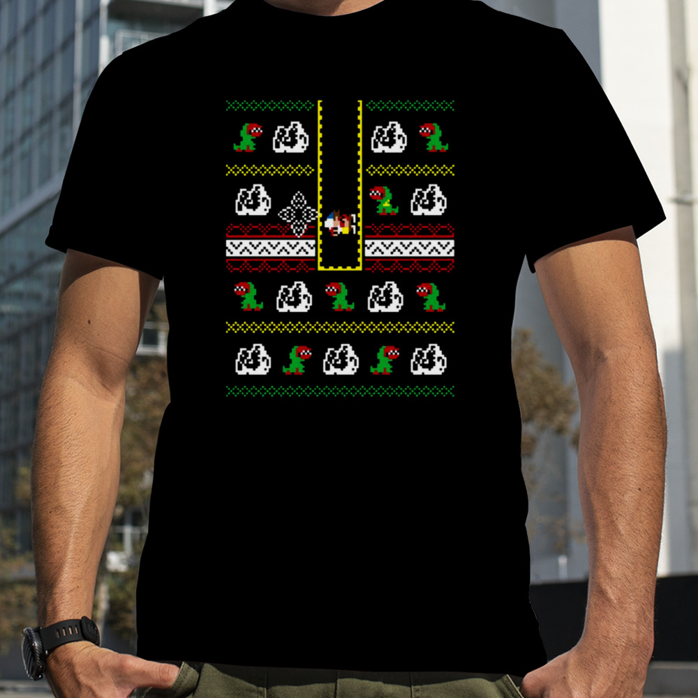 Dig Dustin Stranger Things Christmas Pattern Holiday shirt