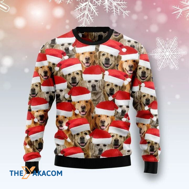 Funny Golden Retriever Dog Family Emotions Gift For Christmas Ugly Christmas Sweater