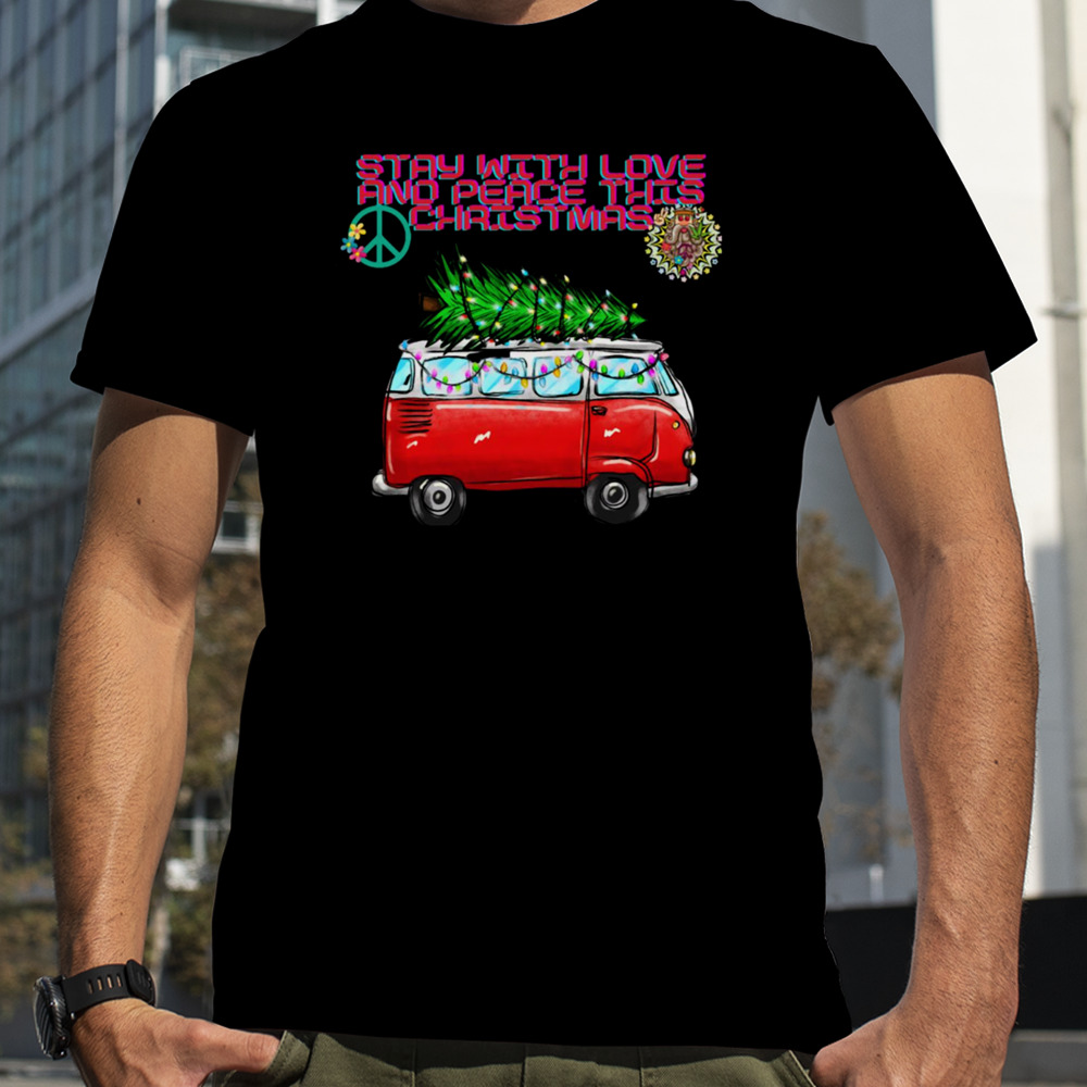 Hippie Christmas Retro Truck And Christmas Tree shirt