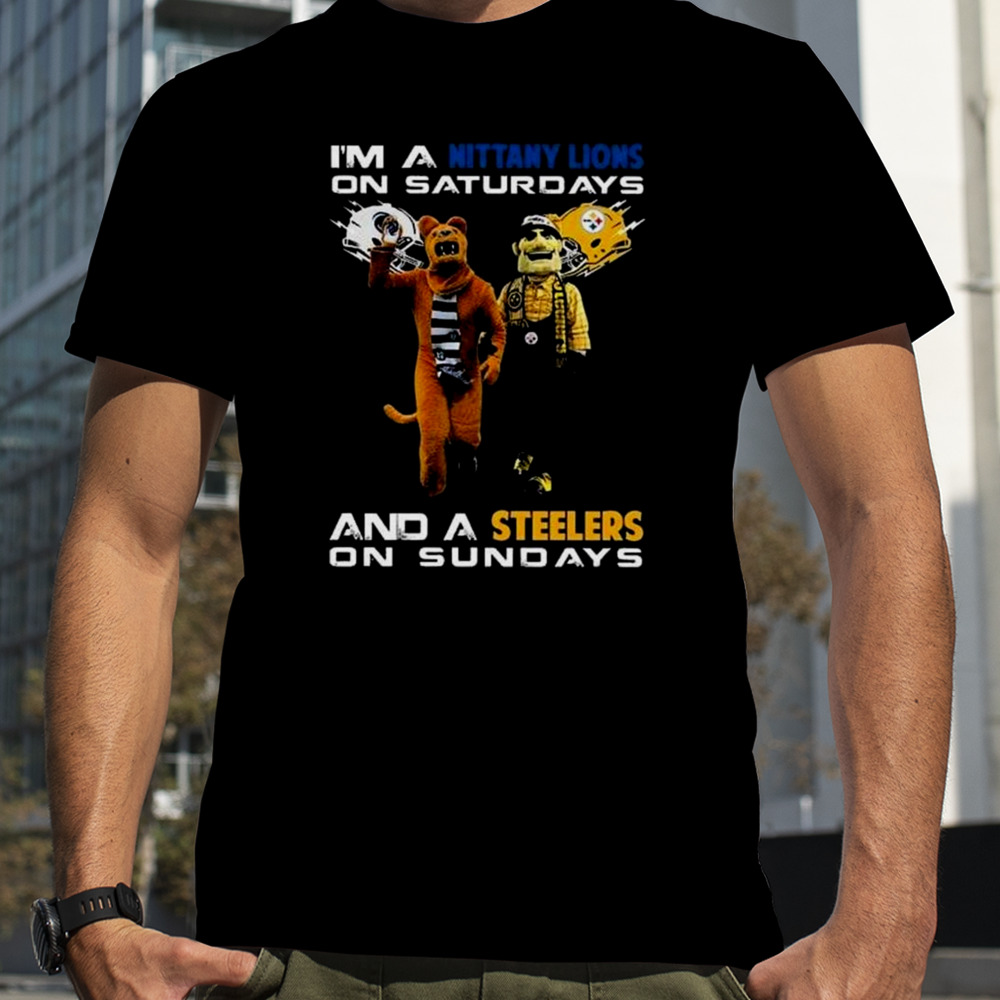 Mascot I’m A Nittany Lions On Saturdays And A Steelers On Sundays T-shirt