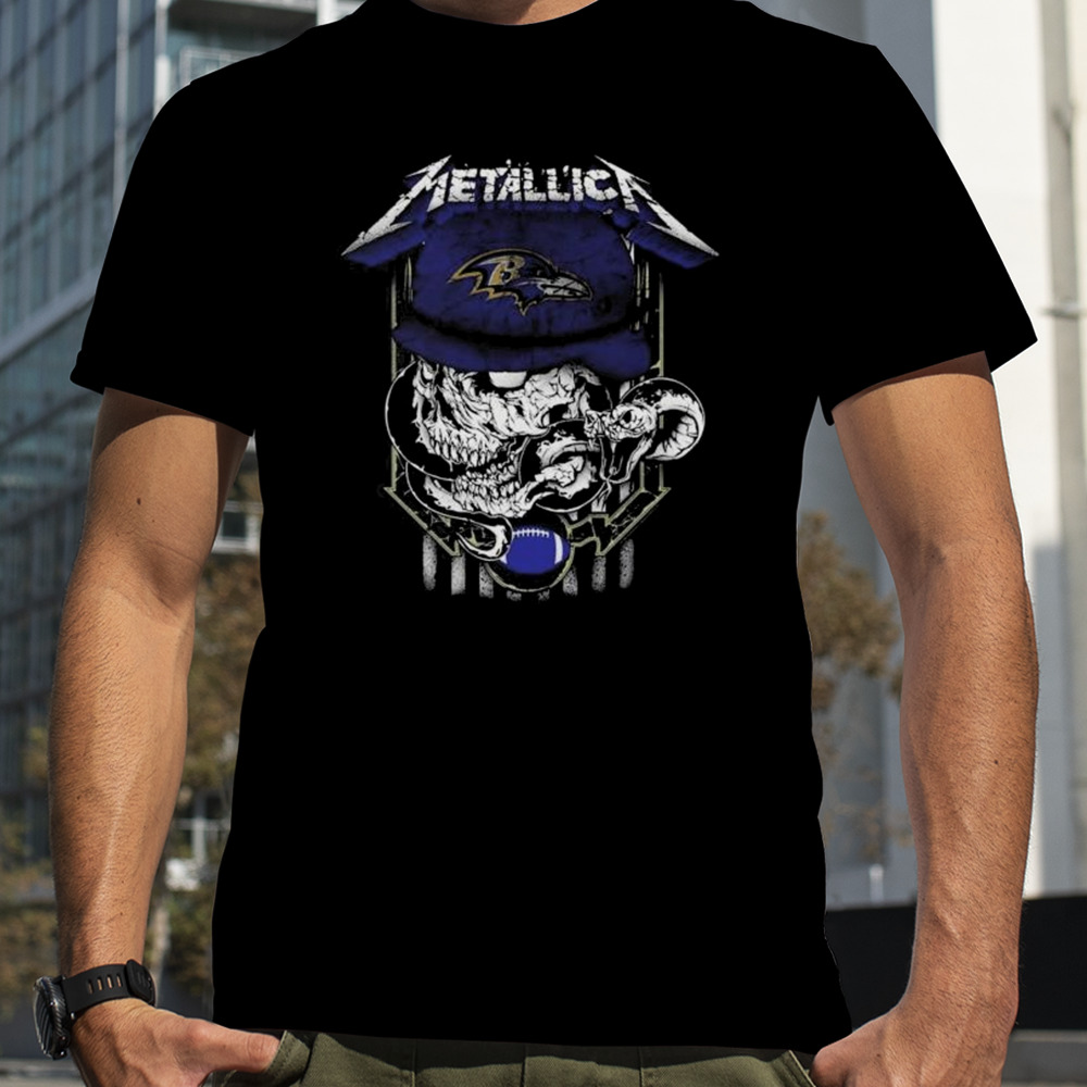 Metallica Skull Snake Baltimore Ravens USA T-Shirt