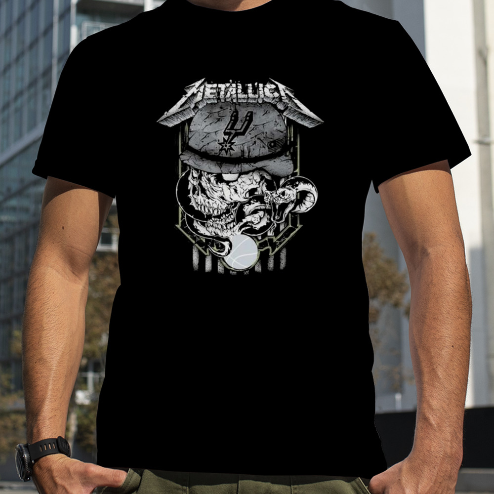 Metallica Skull Snake San Antonio Spurs T-Shirt