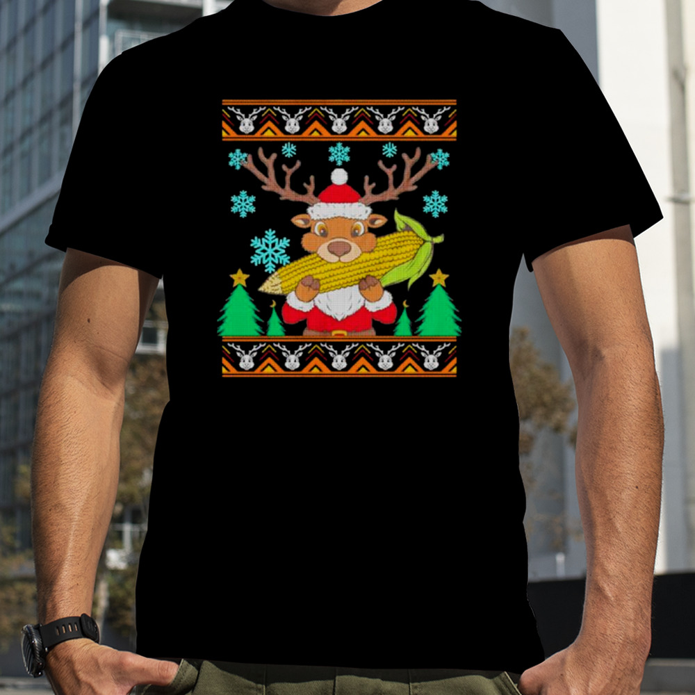 Reindeer eat corn Ugly Christmas shirt