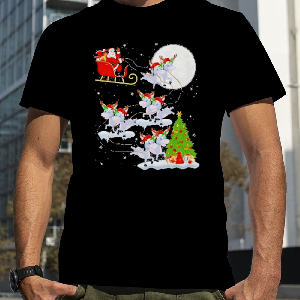 Santa Claus Reindeer Donkey Christmas Shirt