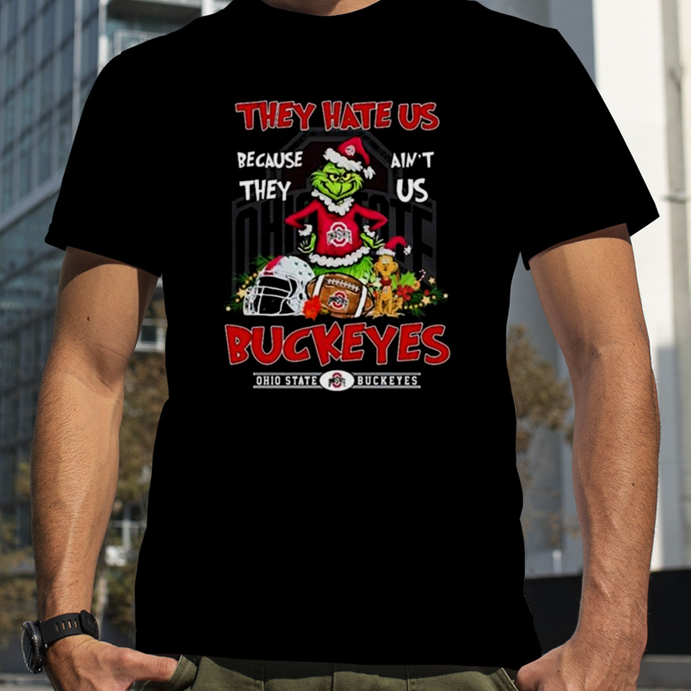 Santa Grinch They Hate Us Because They Anus Ohio State Buckeyes Christmas T-shirt