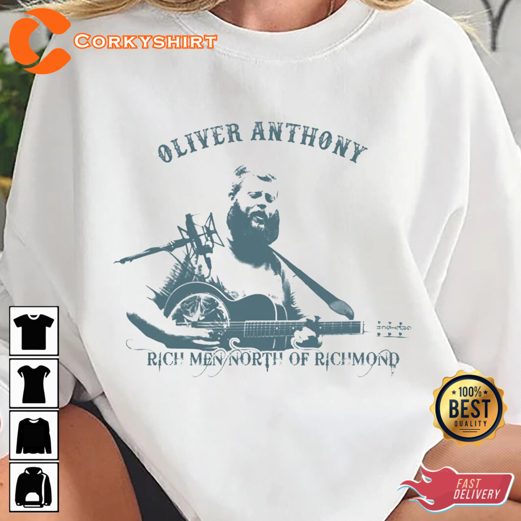 Vintage Style Inspired Oliver Anthony Rich Men North Of Richmond Music T-Shirt