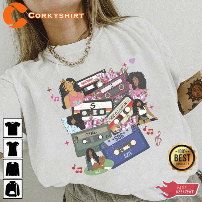 Vintage Sza Cassette Sos Tracklist Tee Shirt