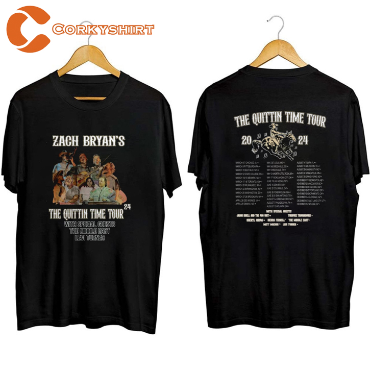 Zach Bryan Tour Dates The Quittin Time 2024 T-shirt