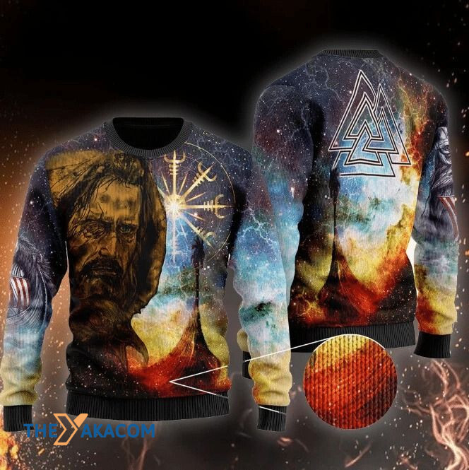 Galaxy Strong Man Viking Gift For Christmas Ugly Christmas Sweater