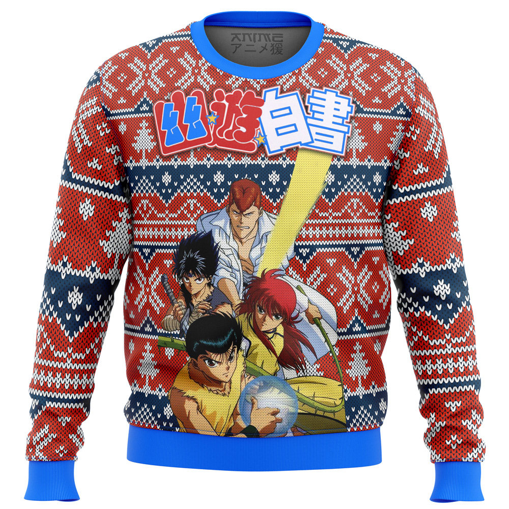 Ghost Fighter Yu Yu Hakusho Alt Ugly Christmas Sweater - Chow Down Movie Store