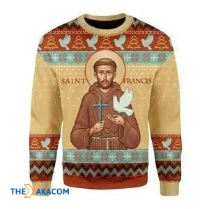 God Of Animal And Enviroment Saint Francis Gift For Christmas Ugly Christmas Sweater