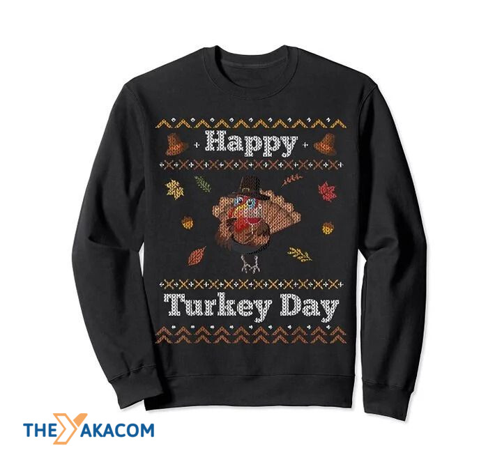 Happy Turkey Day Gift For Christmas Ugly Christmas Sweater