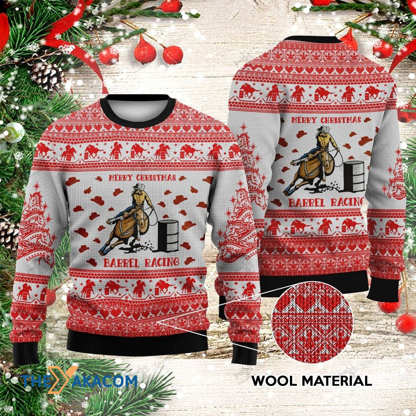 Horseman And The Barrel On Mountain Gift For Christmas Ugly Christmas Sweater