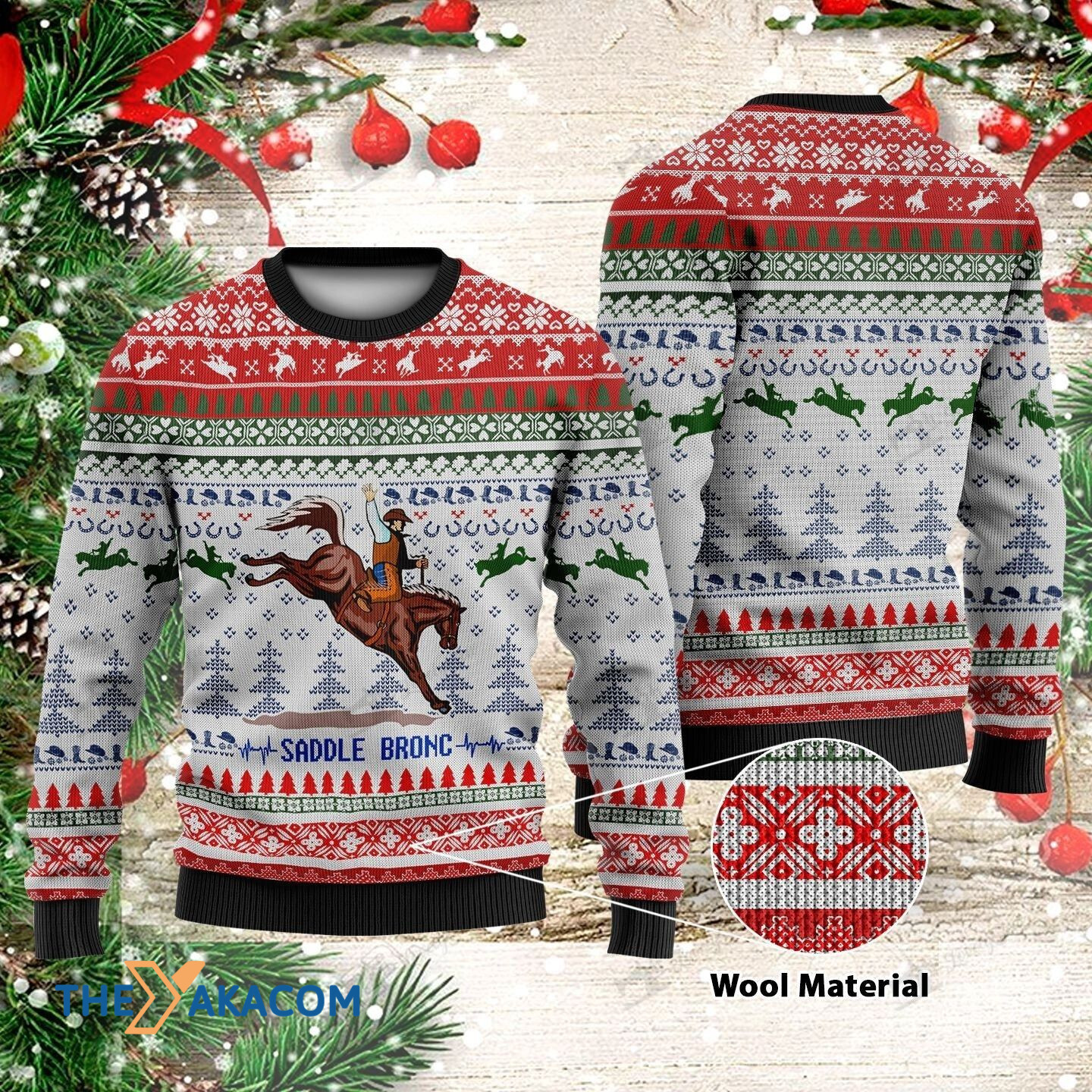 Horseman In Xmas Forest Gift For Christmas Ugly Christmas Sweater