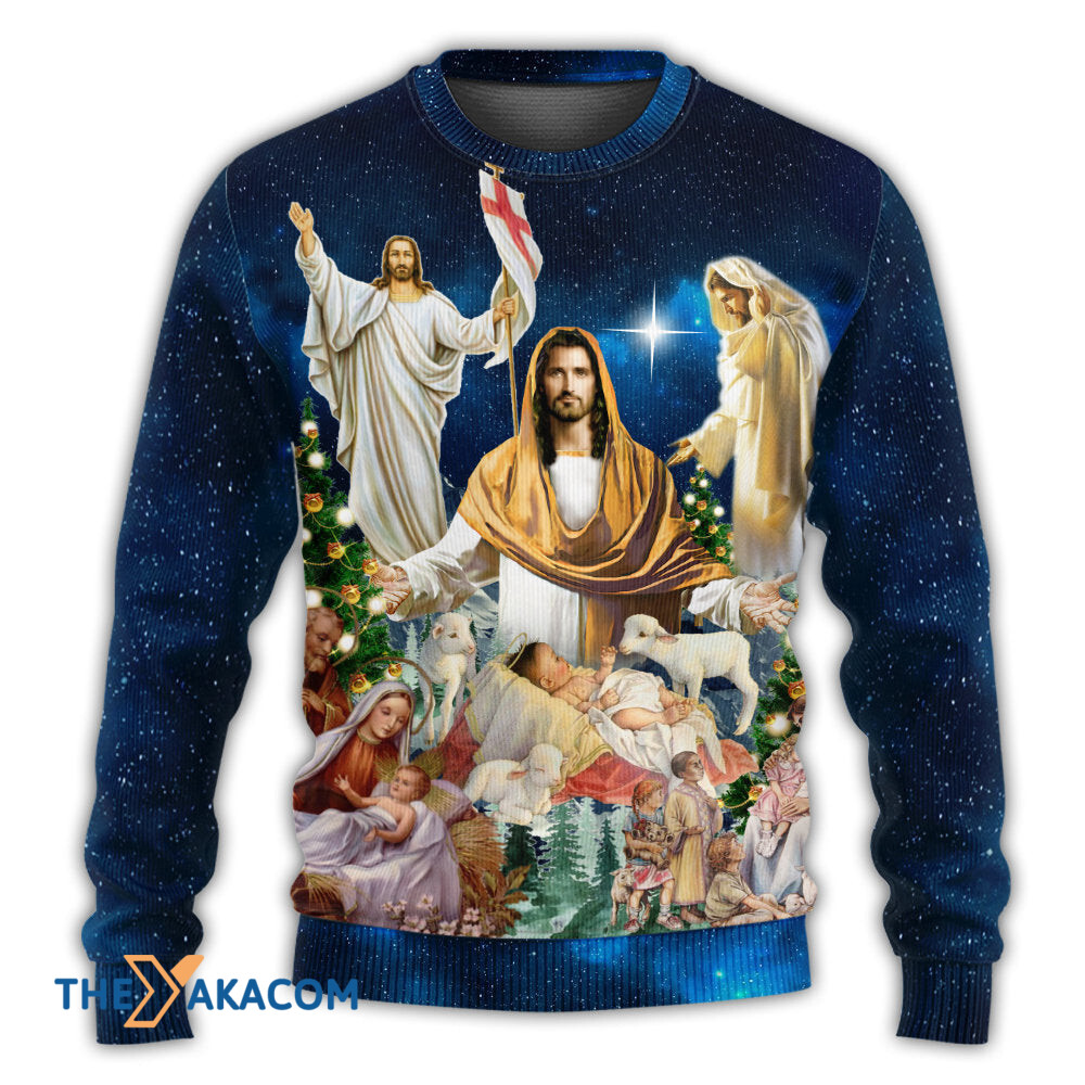 Jesus Christmas Miracle Night Gift For Lover Ugly Christmas Sweater