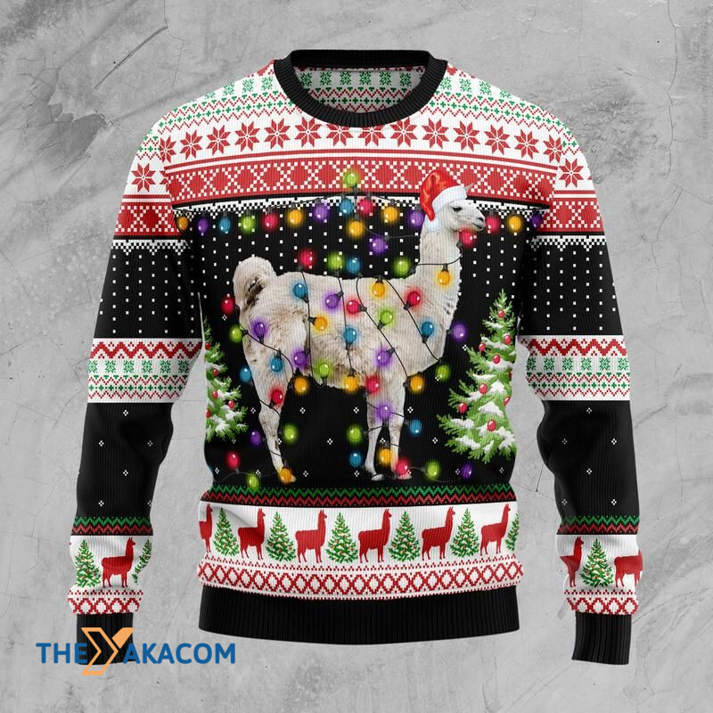 Llama Hit That With Glowing Light Awesome Gift For Christmas Ugly Christmas Sweater