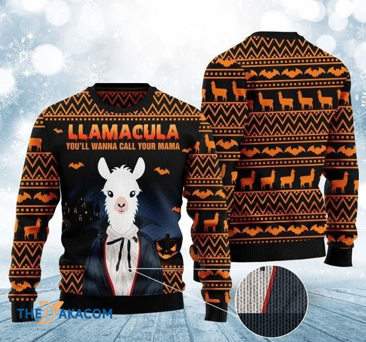 Llamacula You'll Wanna Call Your Mama Gift For Christmas Ugly Christmas Sweater