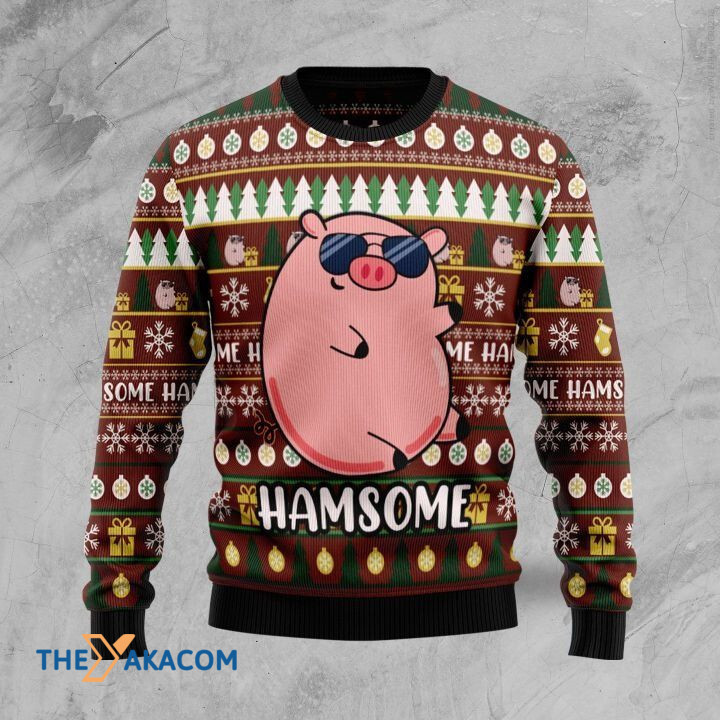 Lovely Awesome Pink Pig Hamsome Gift For Christmas Ugly Christmas Sweater