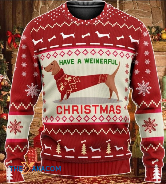 Lovely Funny Dog Have A Weinerful Christmas Gift For Christmas Ugly Christmas Sweater